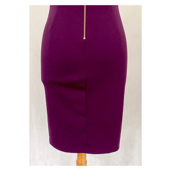 Calvin Klein Sleeveless Eggplant Gold Rivet Dress - Picture 8 of 11